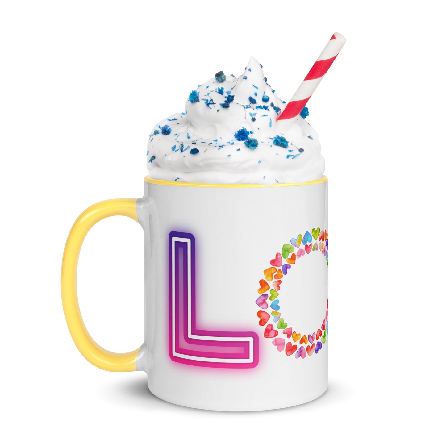 Rainbow Love - White Mug w/ Color