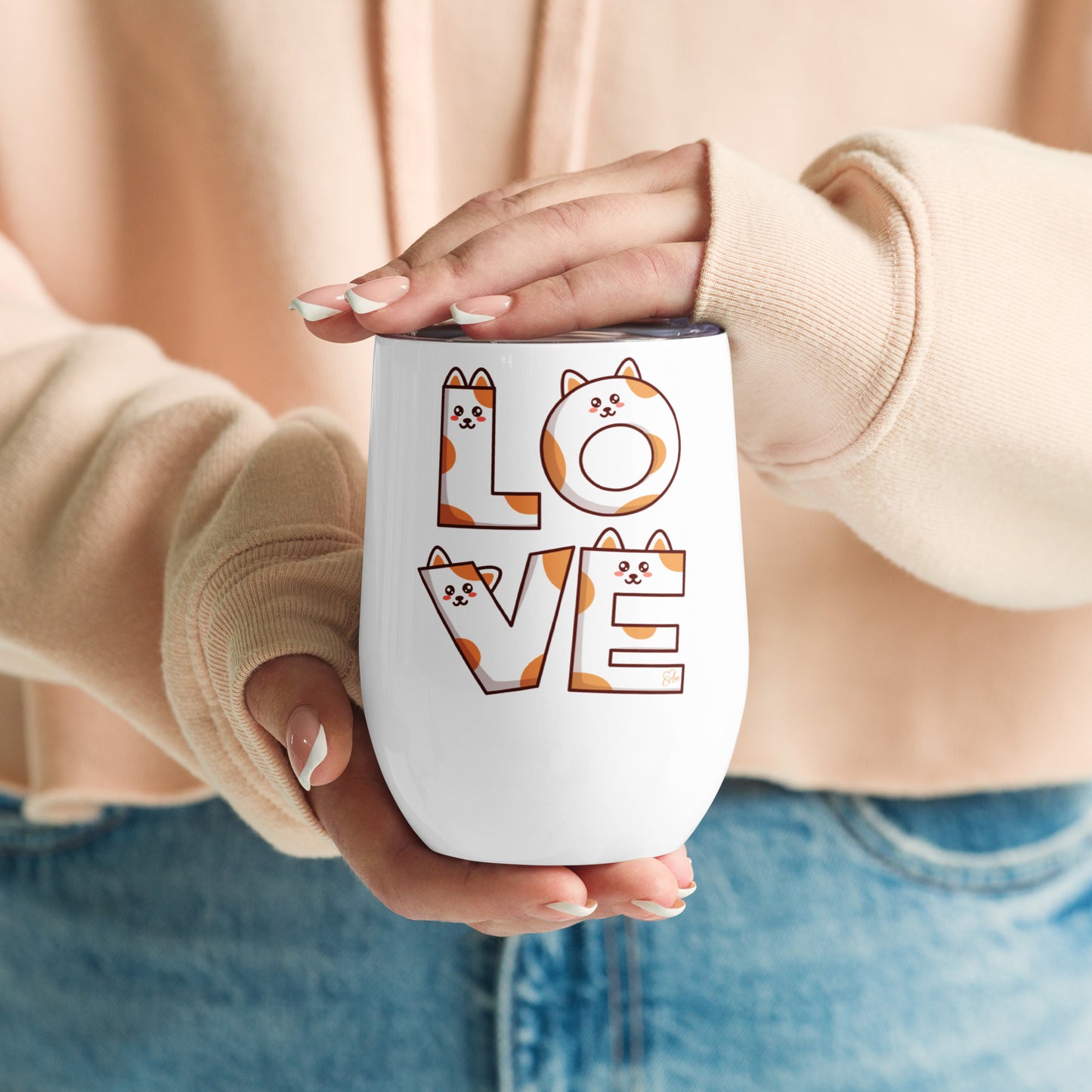 Cat Love - Wine tumbler