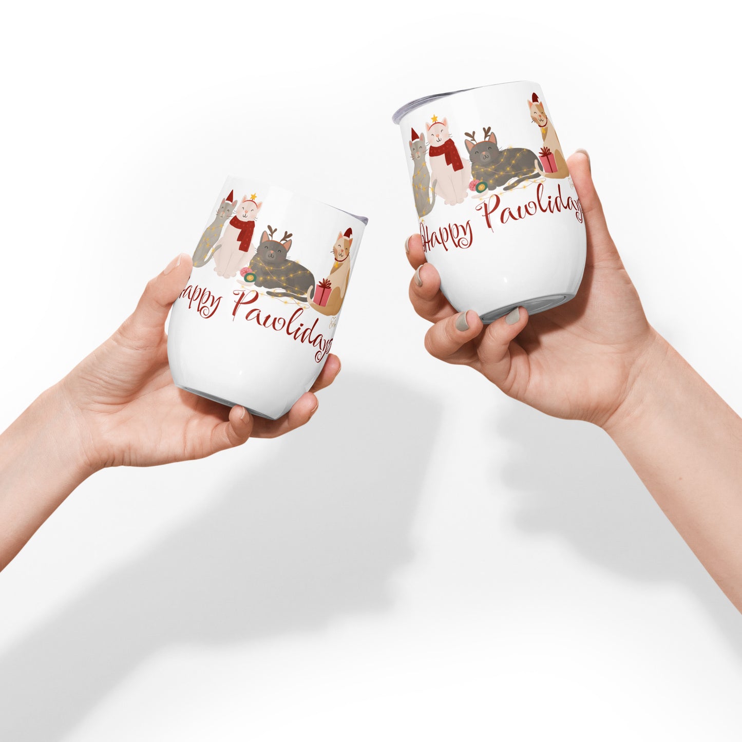 Cat Holiday - Wine tumbler